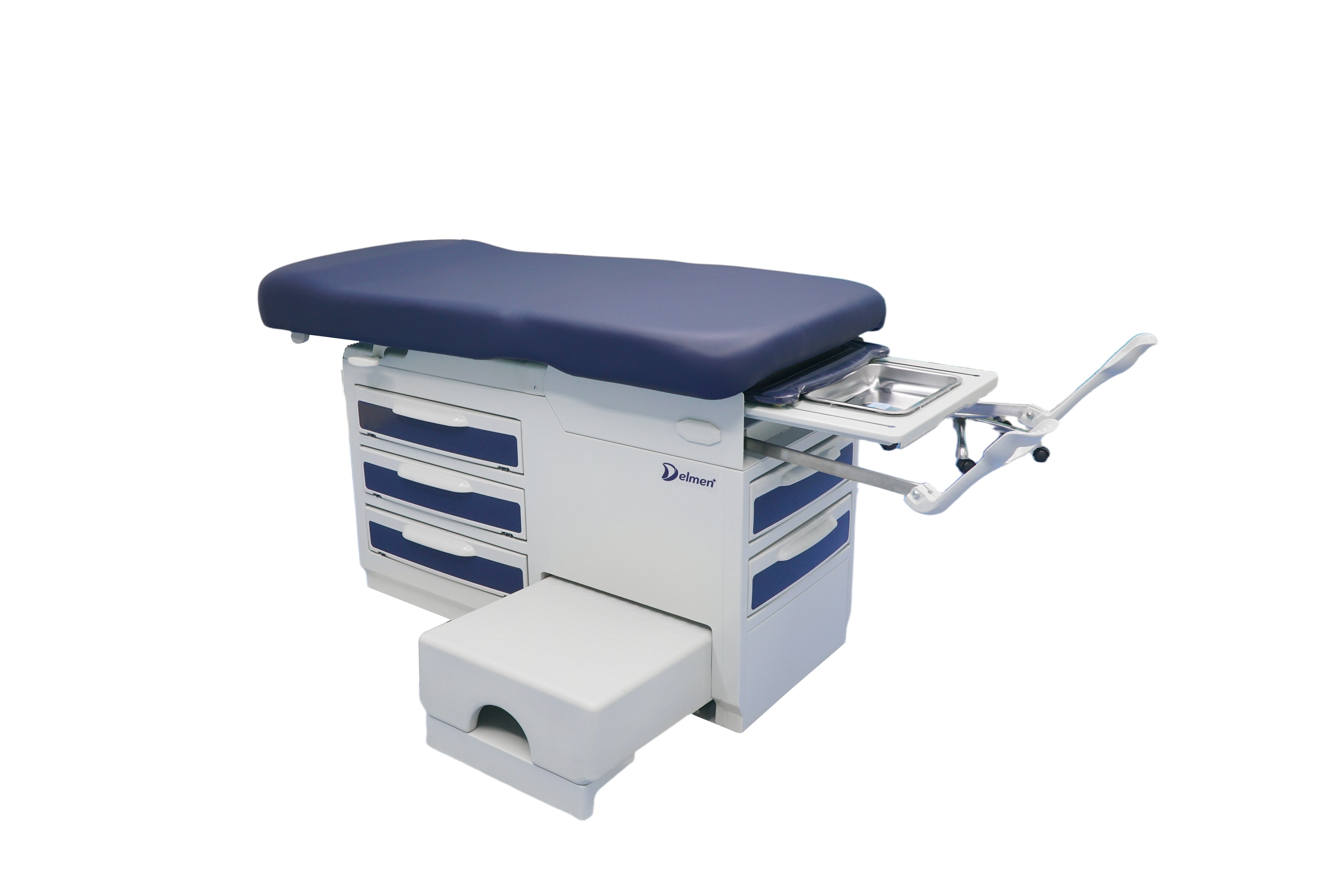 Clinic Exam Bed- With Side Step Stool, Blue Finish