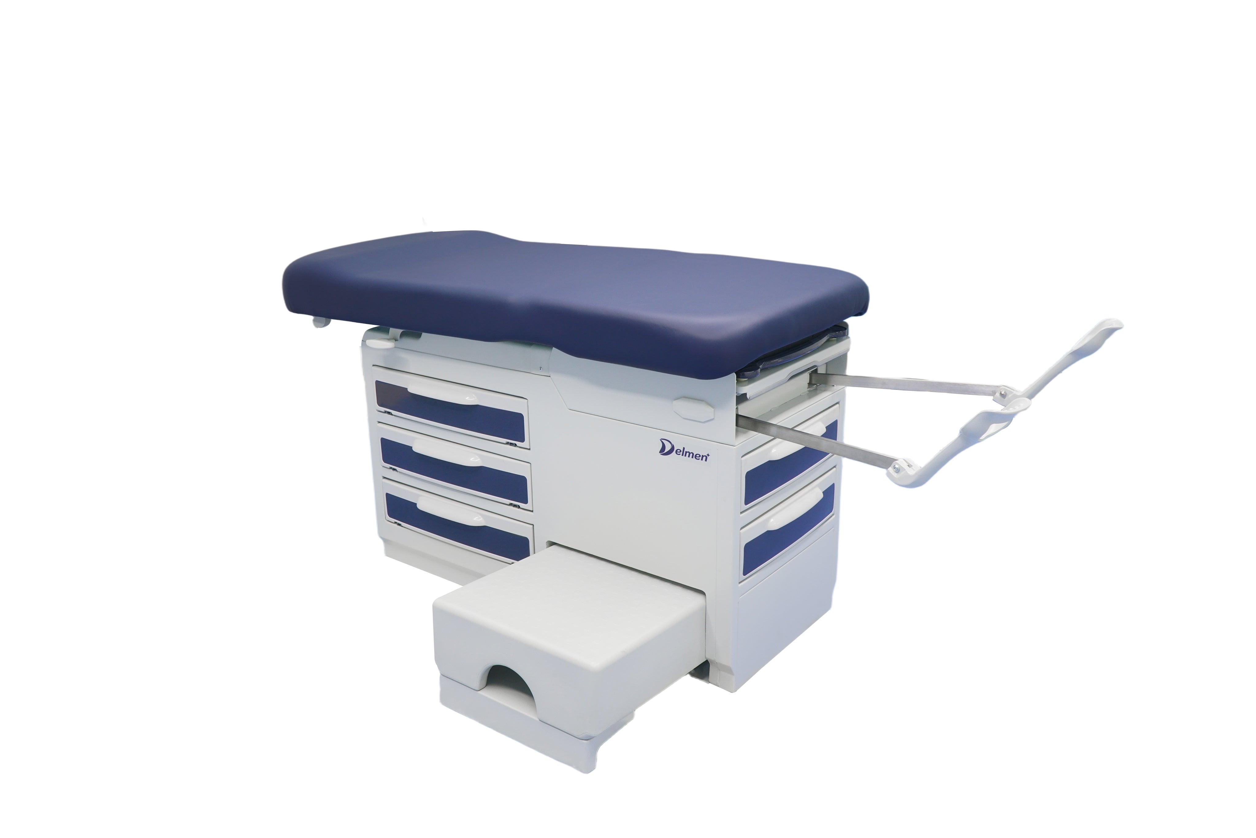 Clinic Exam Bed- With Side Step Stool, Blue Finish