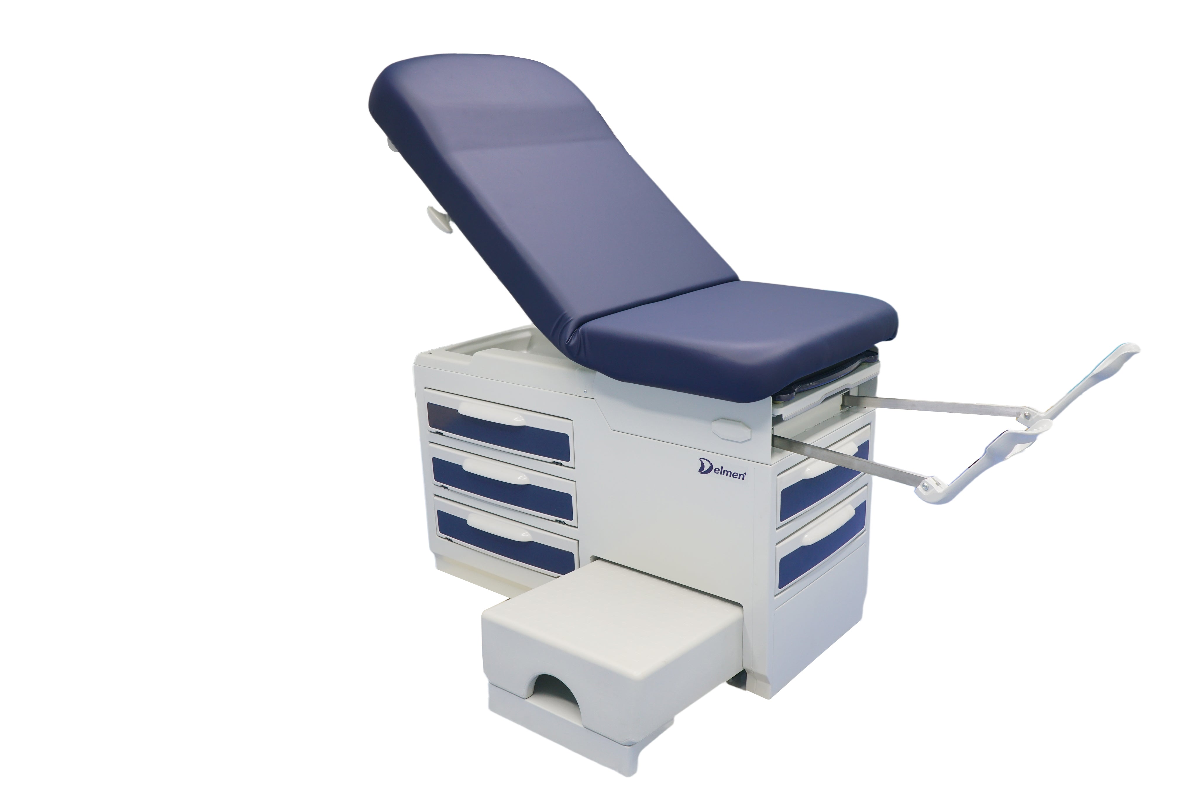 Clinic Exam Bed- With Side Step Stool, Blue Finish