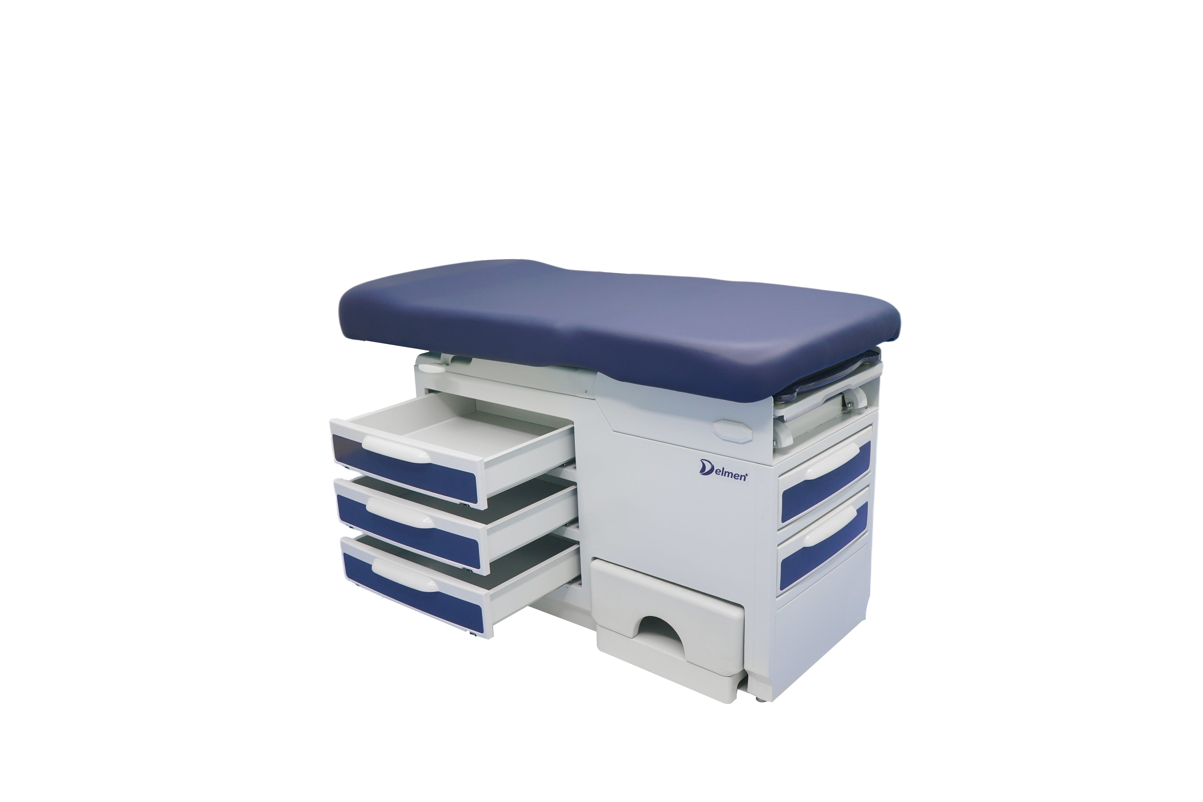 Clinic Exam Bed- With Side Step Stool, Blue Finish