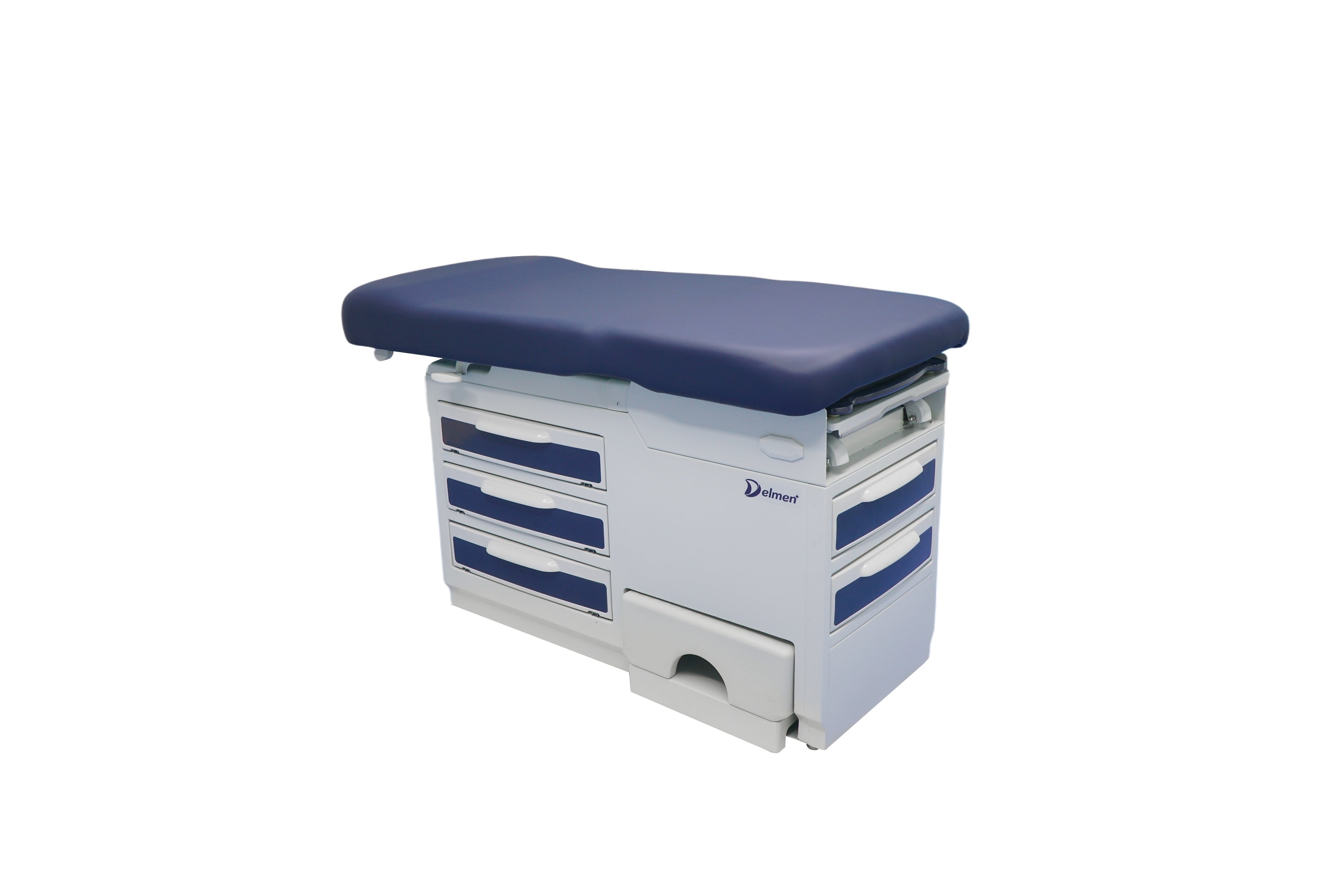 Clinic Exam Bed- With Side Step Stool, Blue Finish
