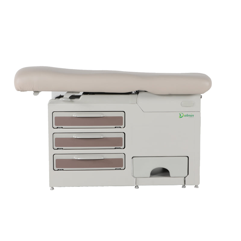 Clinic Exam Bed- With Side Step Stool, Mocha Finish