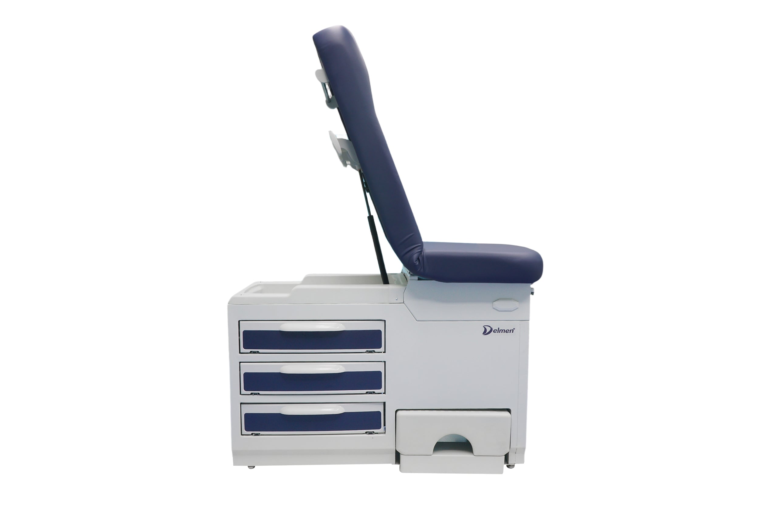 Clinic Exam Bed- With Side Step Stool, Blue Finish