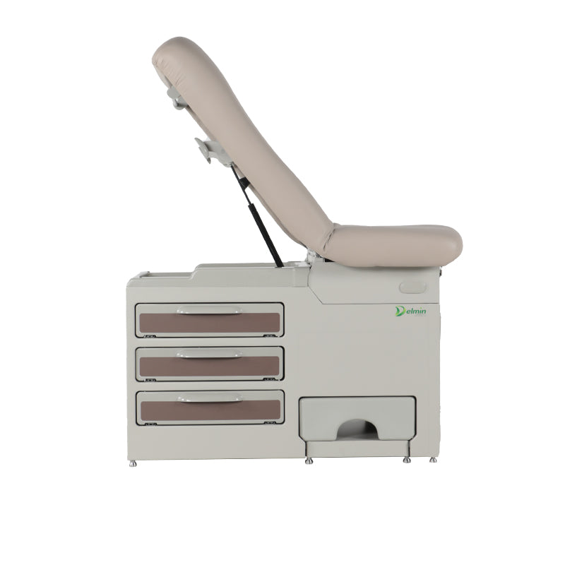 Clinic Exam Bed- With Side Step Stool, Mocha Finish