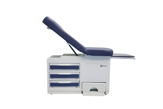 Clinic Exam Bed- With Side Step Stool, Blue Finish