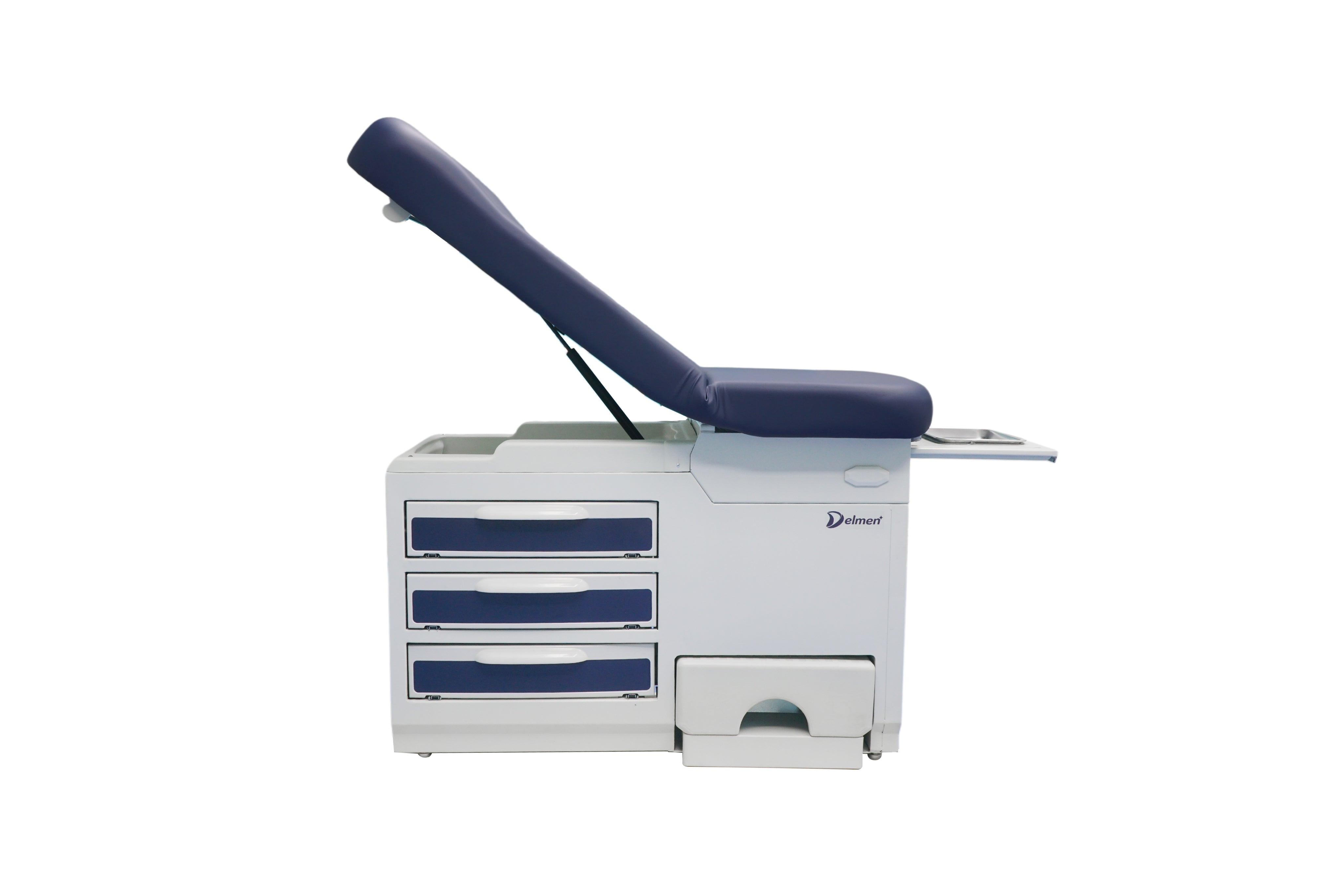 Clinic Exam Bed- With Side Step Stool, Blue Finish