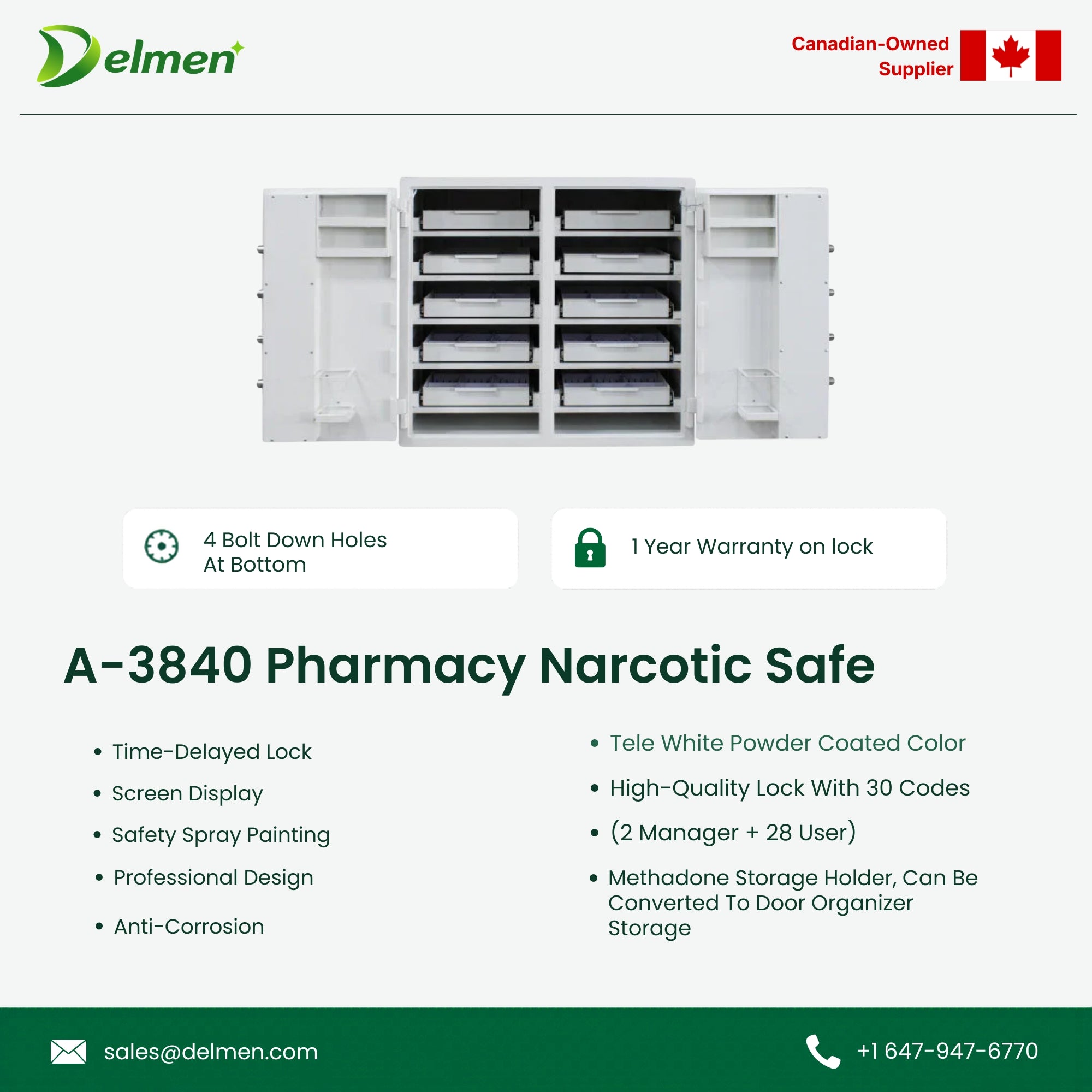 Pharmacy Narcotic Safe A-3840 (Double Door)