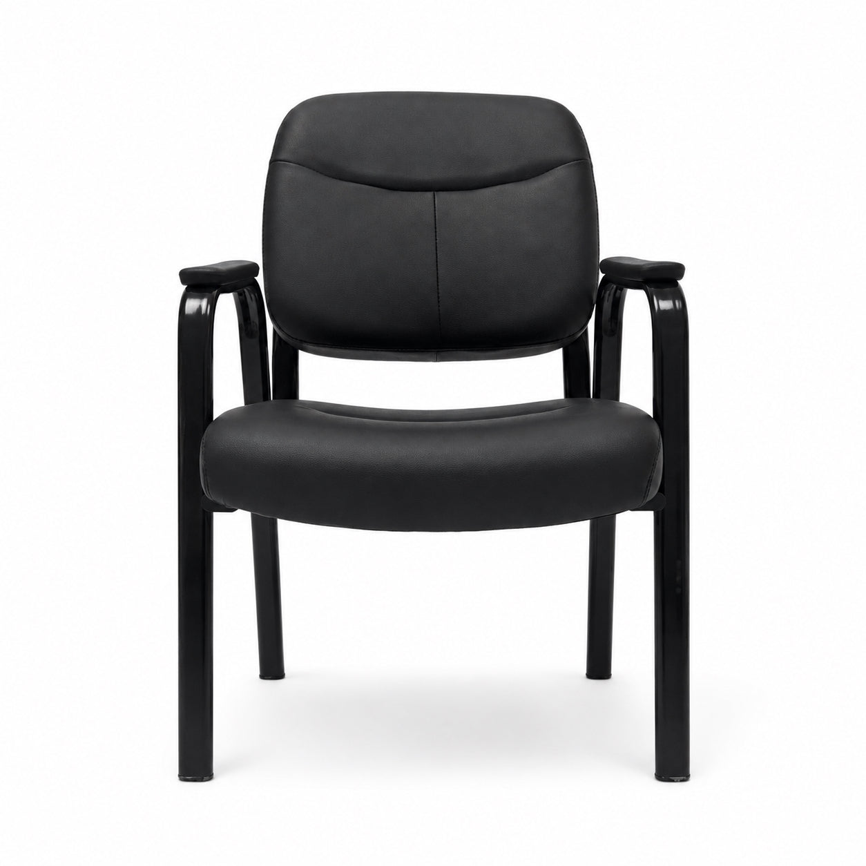 ProSeat Reception Chair in black leatherette, front view