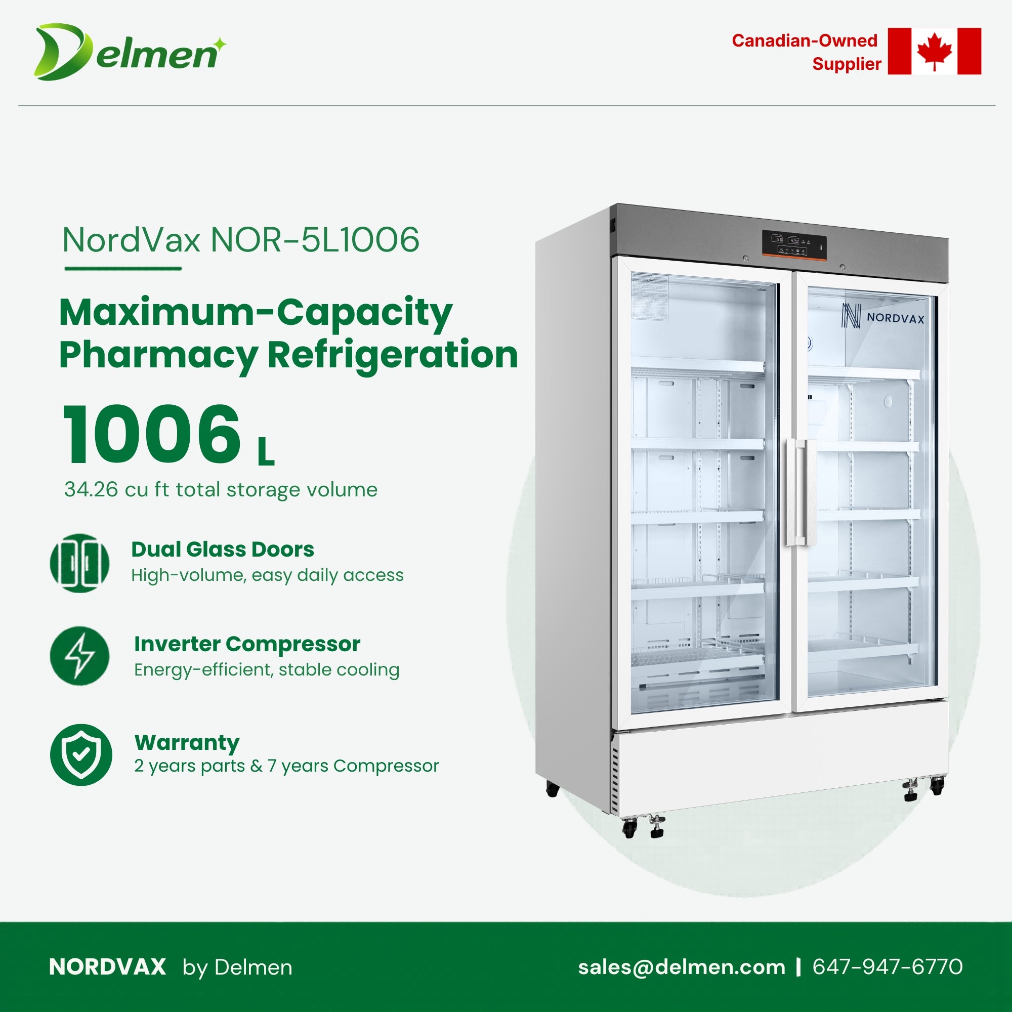 NordVax NOR-5L1006 (34.26 Cu.ft) Vaccine/Medical Refrigerator