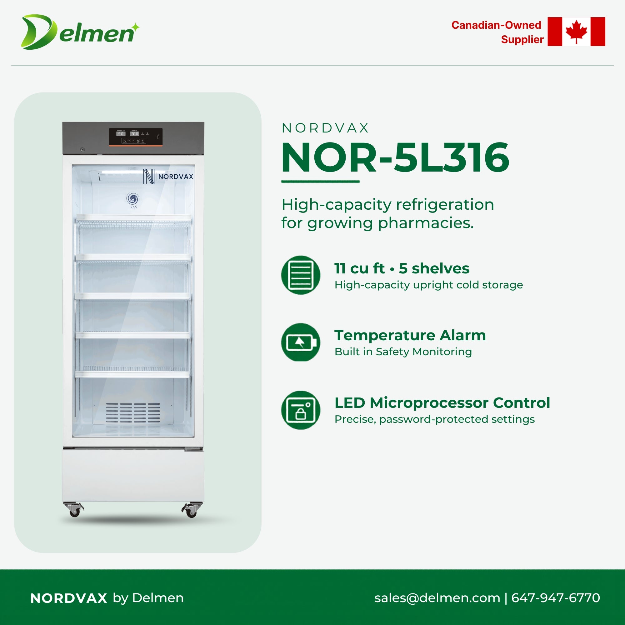 NordVax NOR-5L316 (11 Cu.ft) Vaccine/Medical Refrigerator