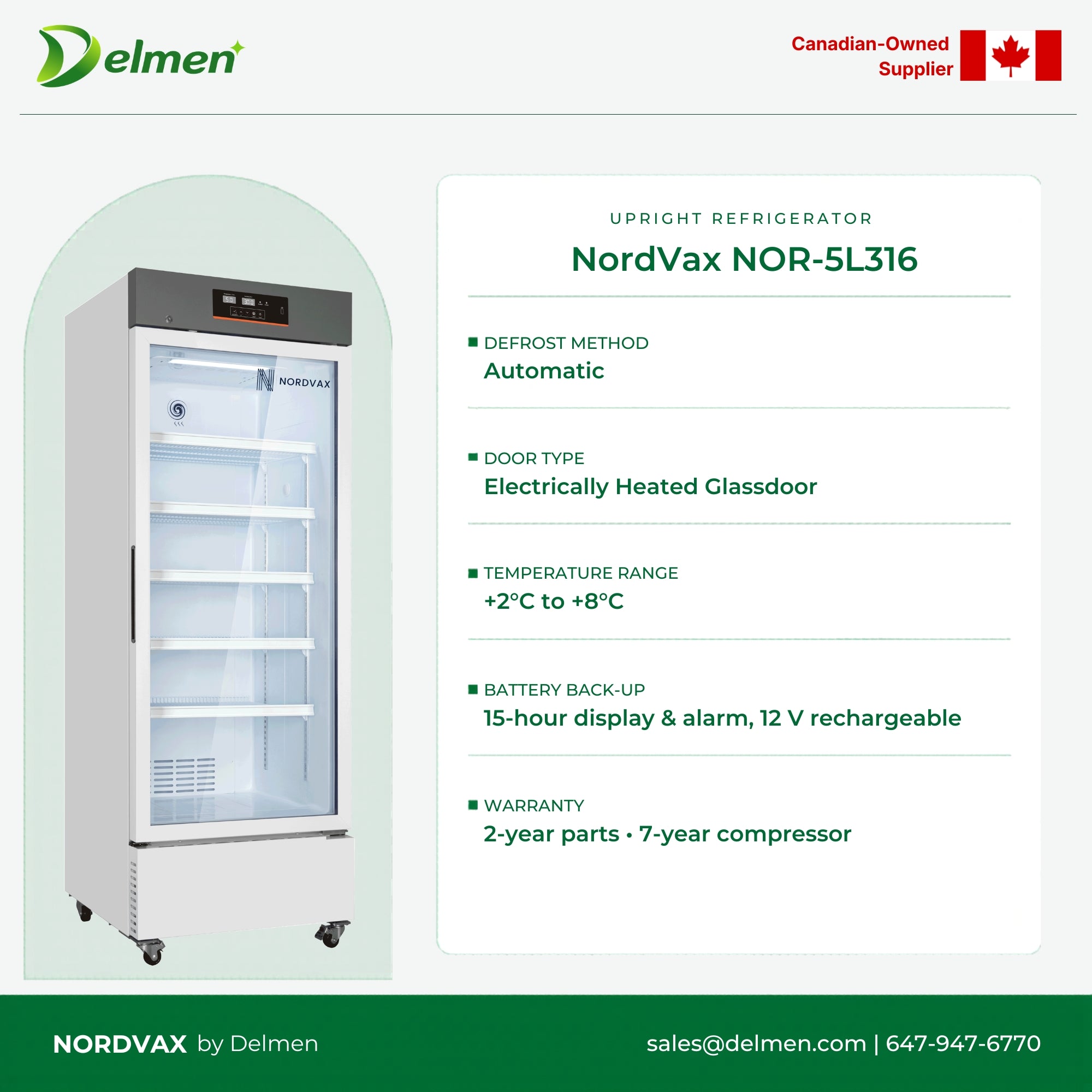 NordVax NOR-5L316 (11 Cu.ft) Vaccine/Medical Refrigerator