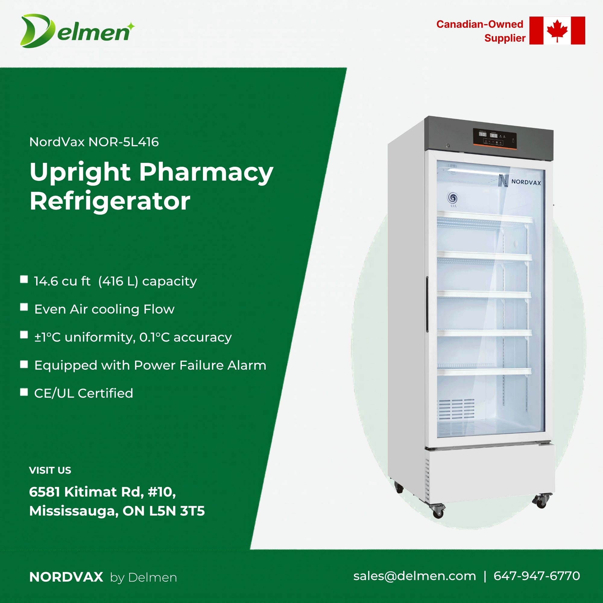 NordVax NOR-5L416 (14.6 Cu.ft) Vaccine/Medical Refrigerator