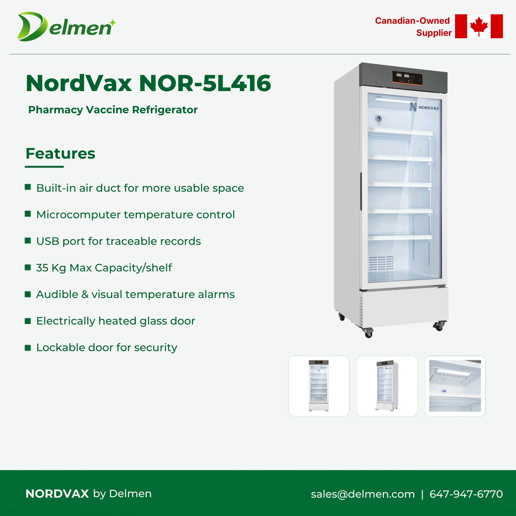 NordVax NOR-5L416 (14.6 Cu.ft) Vaccine/Medical Refrigerator