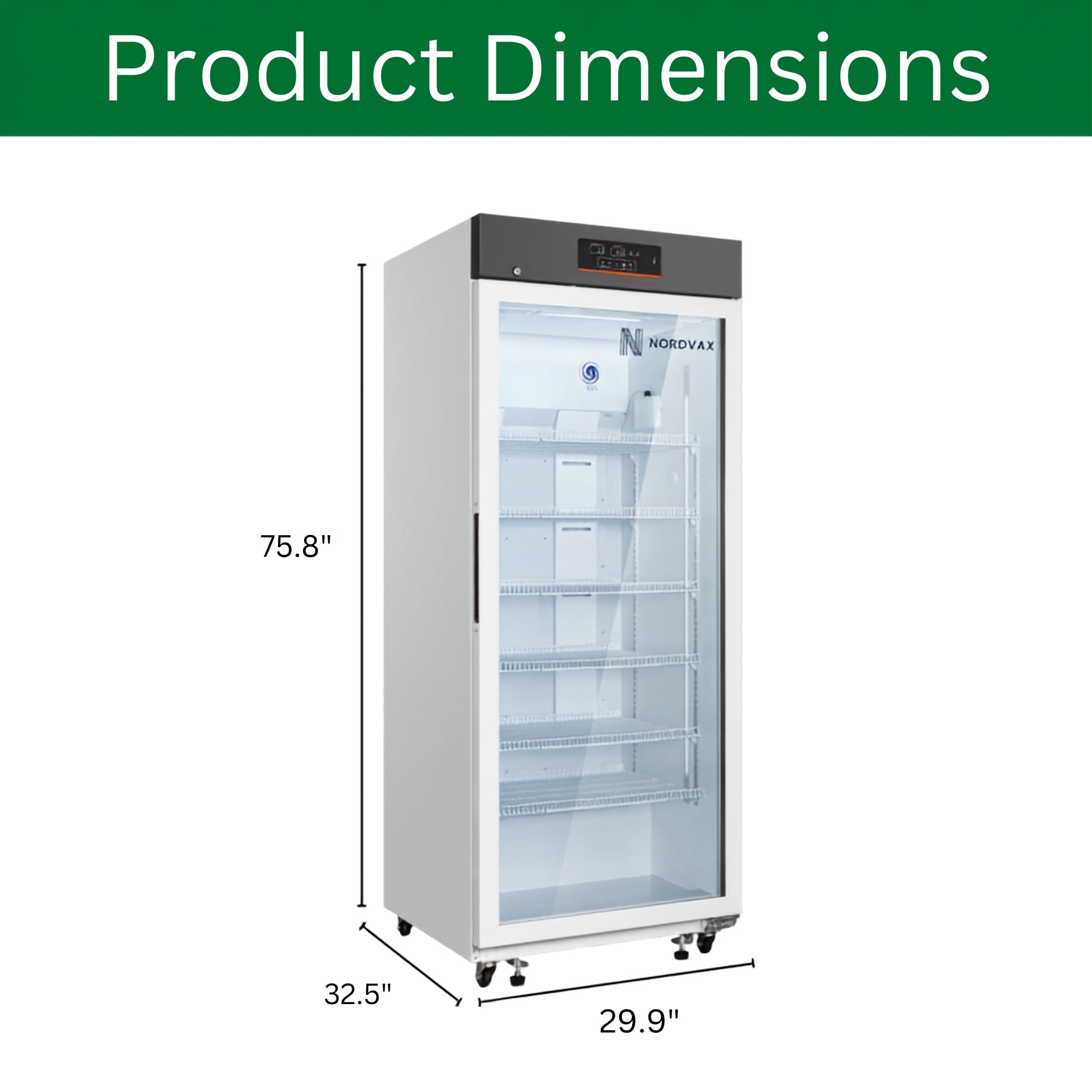 NordVax NOR-5L606 (21.40 Cu.Ft) Upright Vaccine/Medical Refrigerator