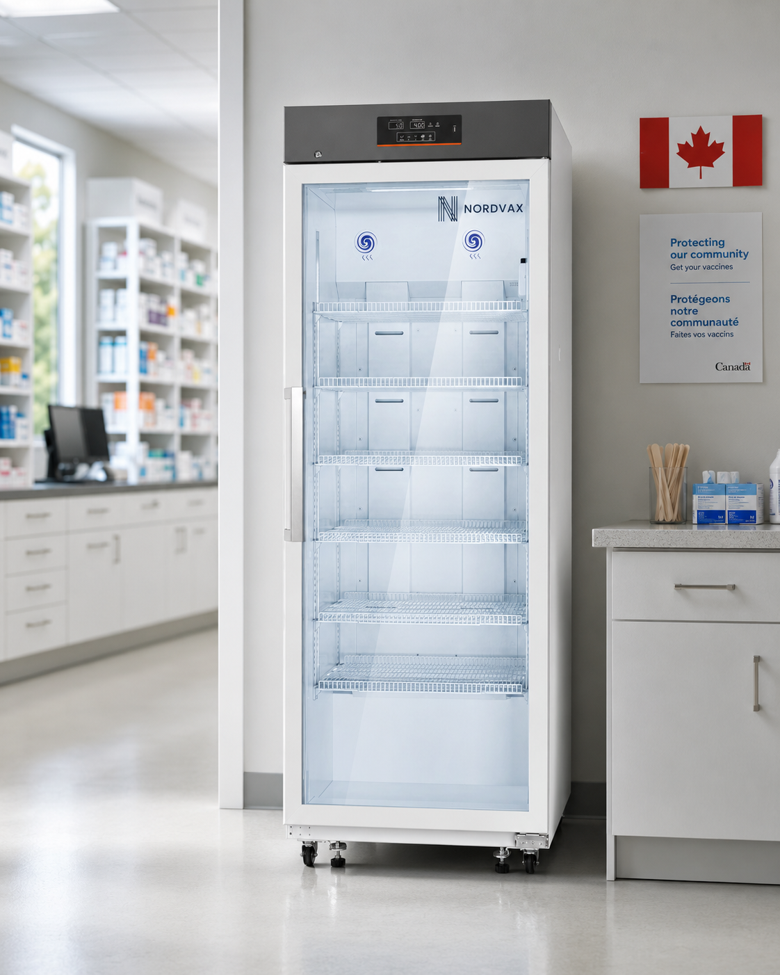 NordVax NOR-5L606 (21.40 Cu.Ft) Upright Vaccine/Medical Refrigerator