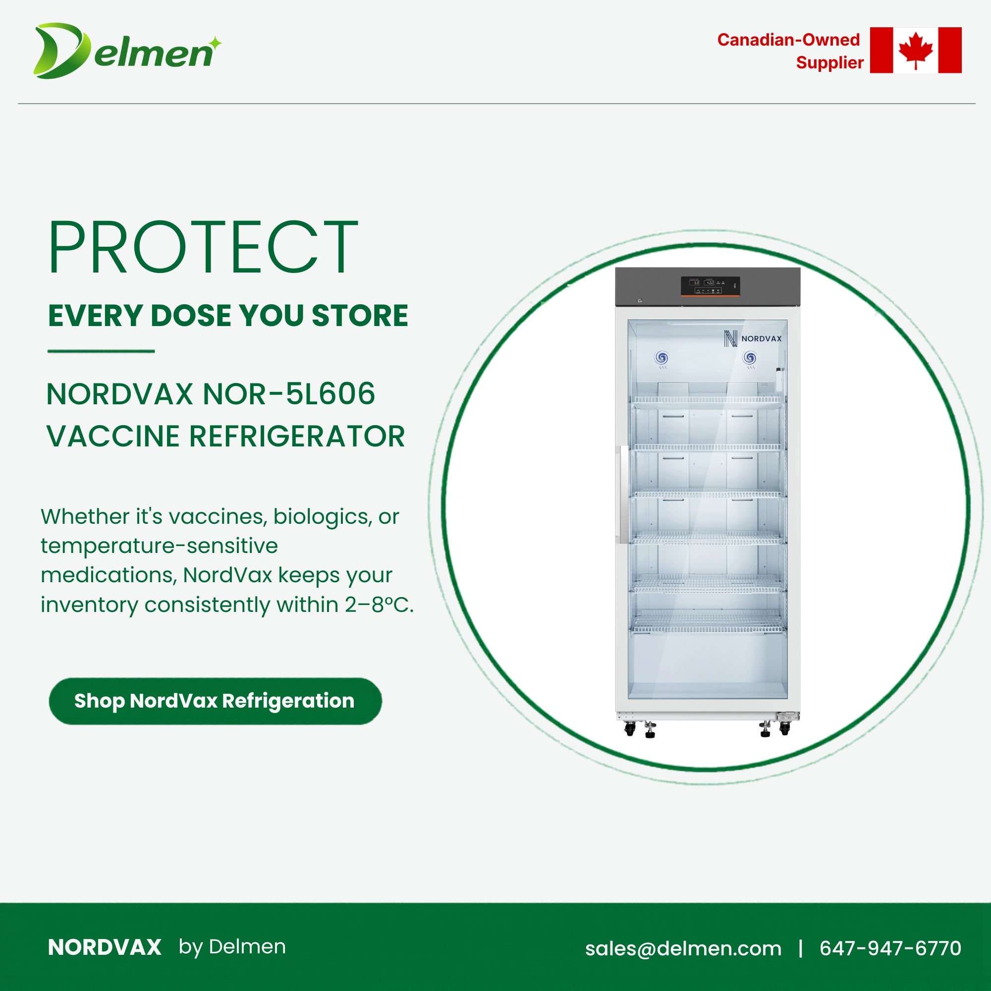 NordVax NOR-5L606 (21.40 Cu.Ft) Vaccine/Medical Refrigerator