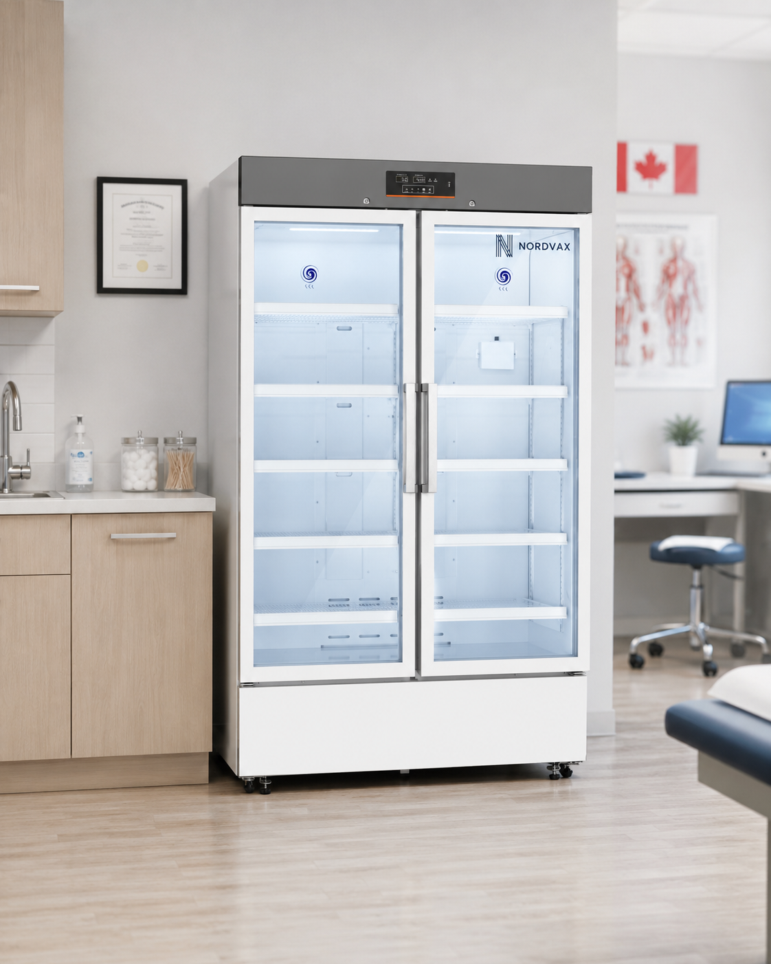 NordVax NOR-5L1006 (34.26 Cu.ft) Double Door Vaccine/Medical Refrigerator