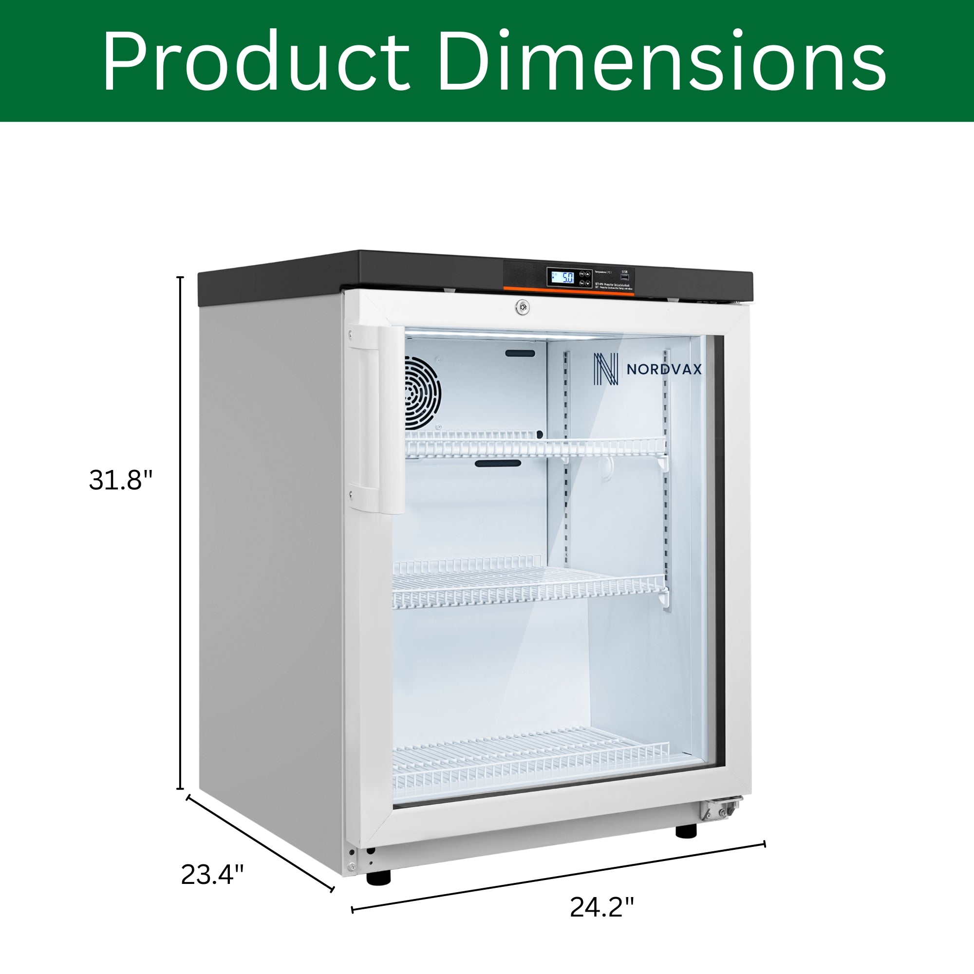 NordVax NOR-5L126 (5.16 Cu.ft) Undercounter Vaccine/Medical Refrigerator