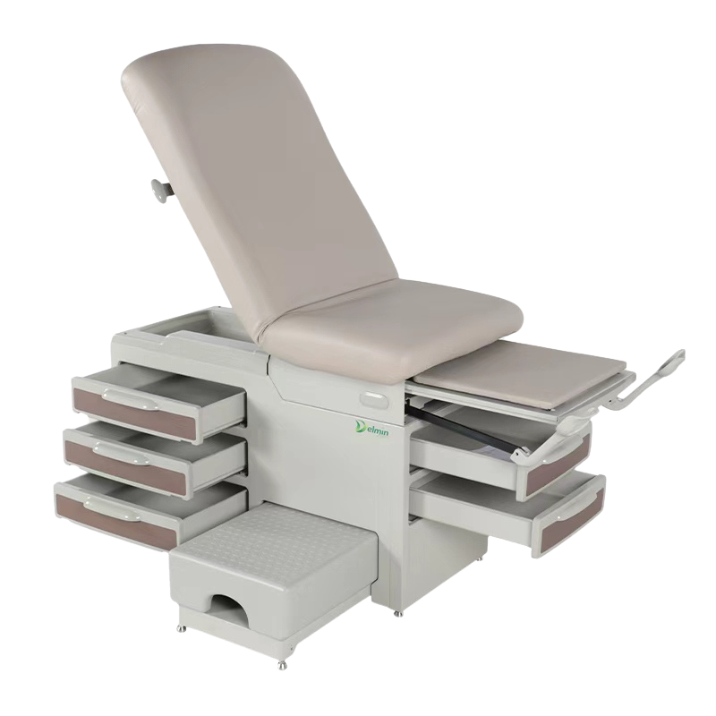 Clinic Exam Bed- With Side Step Stool, Mocha Finish