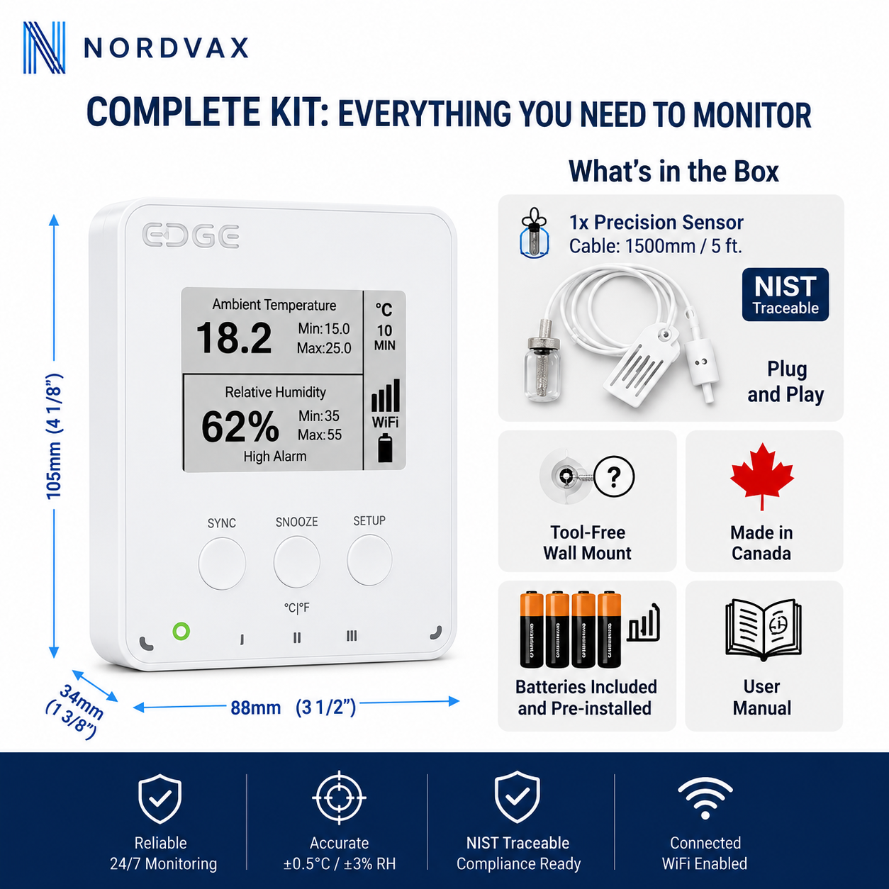 NordVax NOR-5L1006 (34.26 Cu.ft) Vaccine/Medical Refrigerator